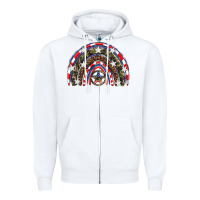 White usa camouflage rainbow Zipper Hoodie - Artiststas