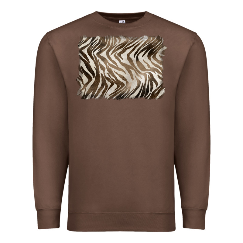 Brown Zebra Pattern Background Premium Sweatshirt by BarkalooDesign | Teevron