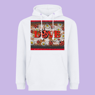 Love Ladybug Heavyweight Hoodie Designed By Barkaloodesign