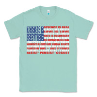 Seafoam political protest american flag   stand united t shirt Classic Tee - longCreatives