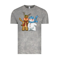 Cloud Rock christmas reindeer snowman Vintage Tee - CowGirlArtShop