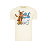 Vintage Arctic christmas reindeer snowman Vintage Tee - CowGirlArtShop