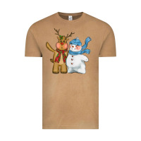 Vintage Camel christmas reindeer snowman Vintage Tee - CowGirlArtShop