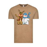 Vintage Coffee christmas reindeer snowman Vintage Tee - CowGirlArtShop