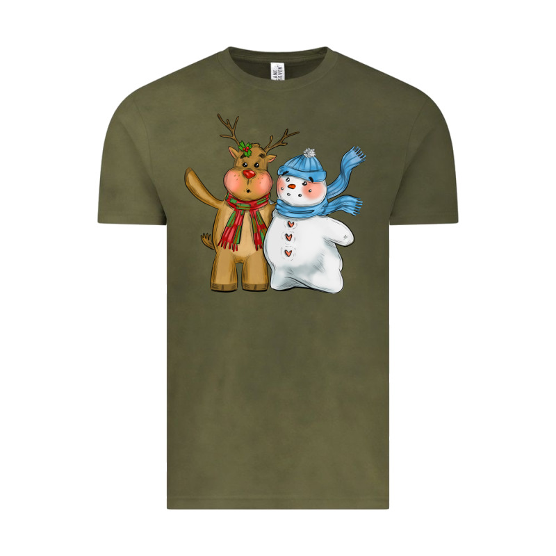 Christmas Reindeer Snowman Vintage Tee by CowGirlArtShop | Teevron