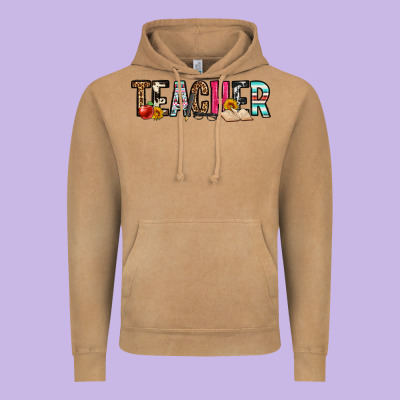 Teacher Vintage Hoodie Designed By Oliviacreatesart