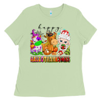 Matcha happy hallothanksmas farm animals Ladies Tee - texasbilliewilder