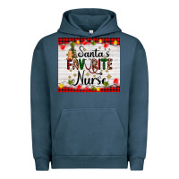 Pigment Midnight Navy santa's favorite nurse Urban Hoodie - AdoDesignShop