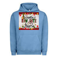 Pigment Pebble Blue santa's favorite nurse Urban Hoodie - AdoDesignShop