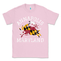 Bubblegum Pink Annapolis Maryland Crab State Flag Home Travel Vintage Classic Tee - longCreatives