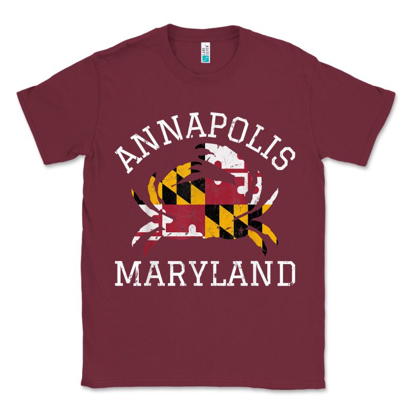 Annapolis Maryland Crab State Flag Home Travel Vintage Classic Tee by longCreatives | Teevron