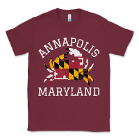Burgundy Annapolis Maryland Crab State Flag Home Travel Vintage Classic Tee - longCreatives