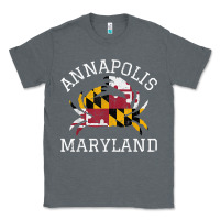 Charcoal Heather Annapolis Maryland Crab State Flag Home Travel Vintage Classic Tee - longCreatives