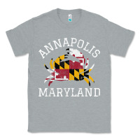Heather Grey Annapolis Maryland Crab State Flag Home Travel Vintage Classic Tee - longCreatives