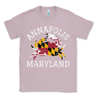 Lilac Annapolis Maryland Crab State Flag Home Travel Vintage Classic Tee - longCreatives