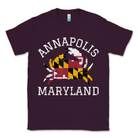 Plum Annapolis Maryland Crab State Flag Home Travel Vintage Classic Tee - longCreatives