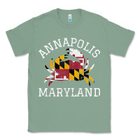 Sage Annapolis Maryland Crab State Flag Home Travel Vintage Classic Tee - longCreatives