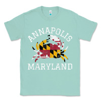 Seafoam Annapolis Maryland Crab State Flag Home Travel Vintage Classic Tee - longCreatives