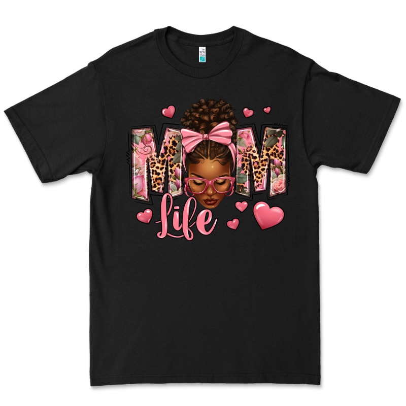 Afro Messy Bun Mom Life Premium Tee by texasbilliewilder | Teevron