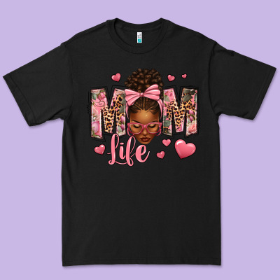 Afro Messy Bun Mom Life Premium Tee Designed By Texasbilliewilder