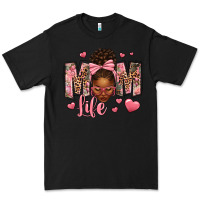Black Afro Messy Bun Mom Life Premium Tee - texasbilliewilder