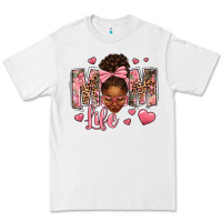 White Afro Messy Bun Mom Life Premium Tee - texasbilliewilder