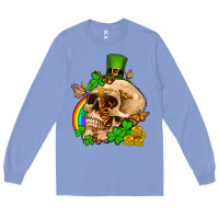 Colony Blue St. Patrick's boho skull Long Sleeve Tee - OliviaCreatesArt