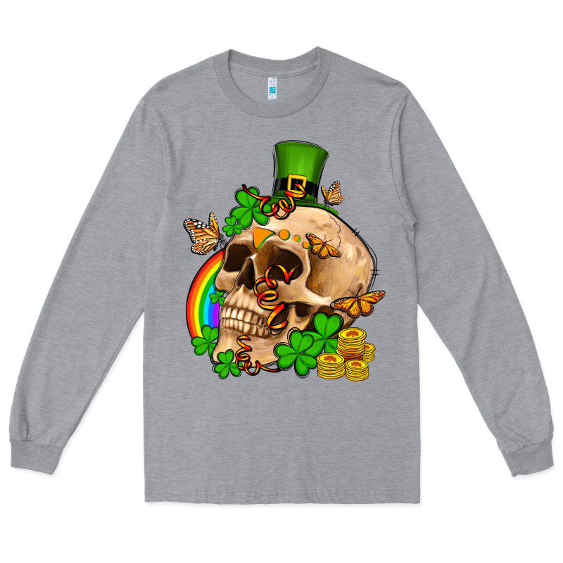 St. Patrick's Boho Skull Long Sleeve Tee by OliviaCreatesArt | Teevron