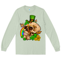 Matcha St. Patrick's boho skull Long Sleeve Tee - OliviaCreatesArt