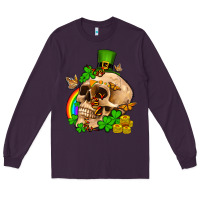 Plum St. Patrick's boho skull Long Sleeve Tee - OliviaCreatesArt
