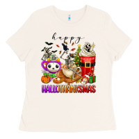 Bone happy hallothanksmas skeleton coffee cups Ladies Tee - texasbilliewilder