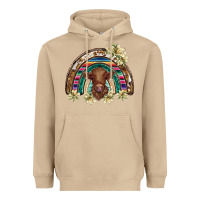 Mushroom scottish calf rainbow Heavyweight Hoodie - BarkalooDesign