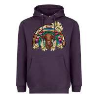 Plum scottish calf rainbow Heavyweight Hoodie - BarkalooDesign