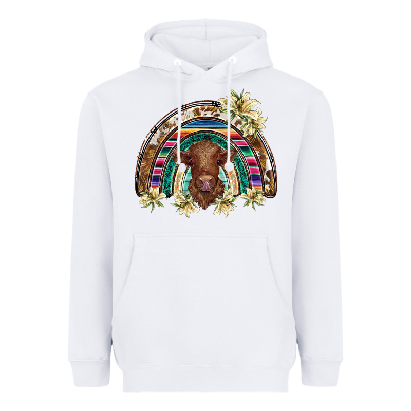 Scottish Calf Rainbow Heavyweight Hoodie by BarkalooDesign | Teevron