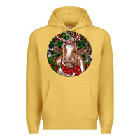 Antique Gold Brown Cow Christmas Premium Hoodie - RanaPortraitStore