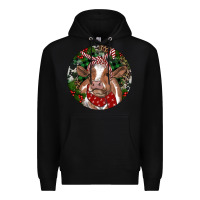 Black Brown Cow Christmas Premium Hoodie - RanaPortraitStore
