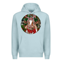 Blue Mist Brown Cow Christmas Premium Hoodie - RanaPortraitStore