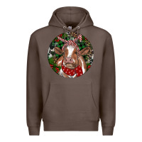 Coffee Brown Cow Christmas Premium Hoodie - RanaPortraitStore