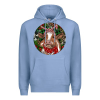 Colony Blue Brown Cow Christmas Premium Hoodie - RanaPortraitStore