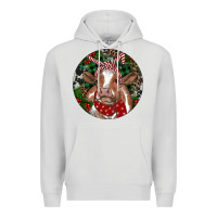 Dove Grey Brown Cow Christmas Premium Hoodie - RanaPortraitStore
