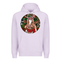 Lilac Brown Cow Christmas Premium Hoodie - RanaPortraitStore