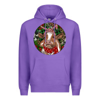 Purple Brown Cow Christmas Premium Hoodie - RanaPortraitStore