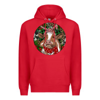 Red Brown Cow Christmas Premium Hoodie - RanaPortraitStore
