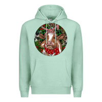 Seafoam Brown Cow Christmas Premium Hoodie - RanaPortraitStore