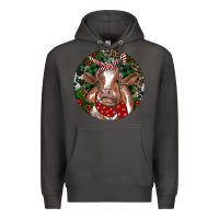 Smoke Brown Cow Christmas Premium Hoodie - RanaPortraitStore