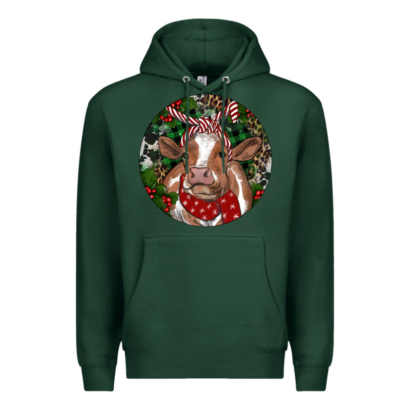 Brown Cow Christmas Premium Hoodie by RanaPortraitStore | Teevron
