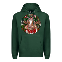 Sports Green Brown Cow Christmas Premium Hoodie - RanaPortraitStore