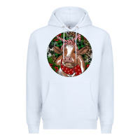 White Brown Cow Christmas Premium Hoodie - RanaPortraitStore