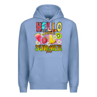 Colony Blue Hello Sweet Summer Time Premium Hoodie - CowhideDigitalArt