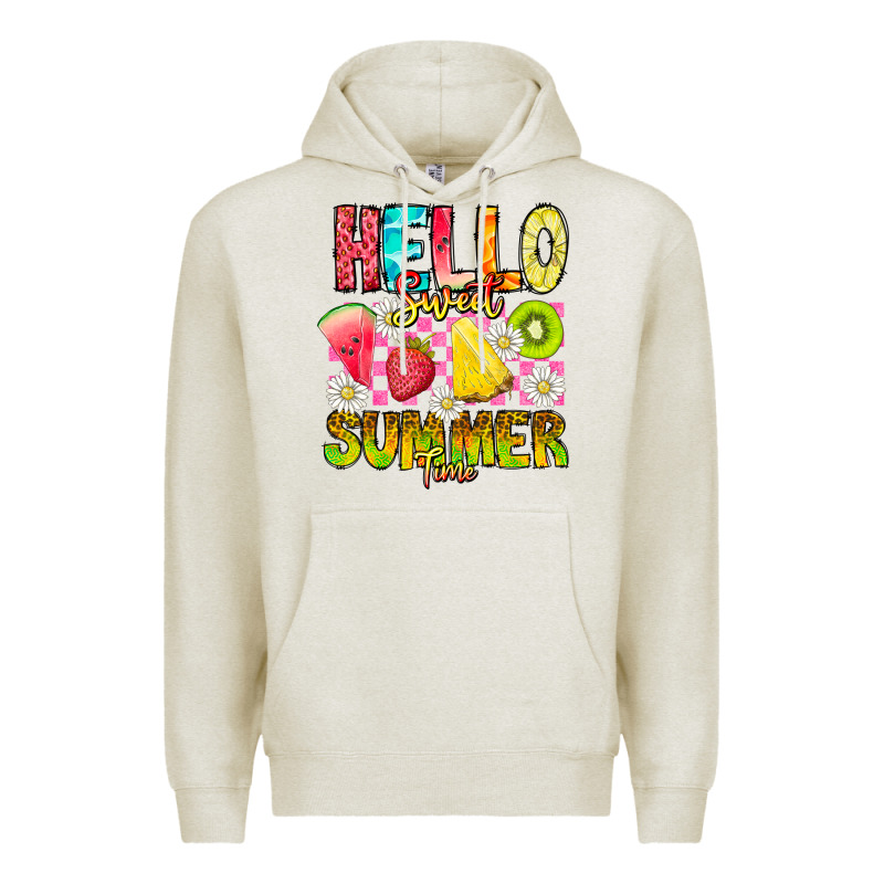 Hello Sweet Summer Time Premium Hoodie by CowhideDigitalArt | Teevron